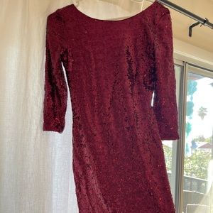 Red sequin dress